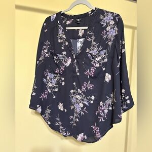 Torrid Harper Black Floral Blouse